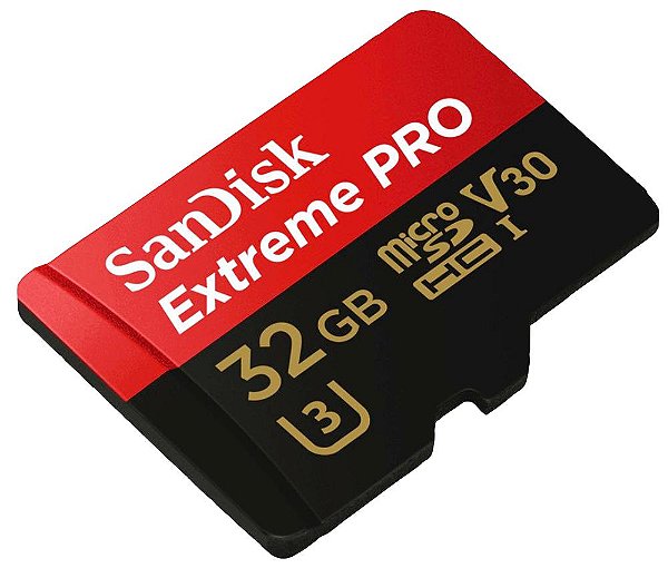 Cartao de Memoria 32GB microSD Sandisk Extreme Pro V30 U3 4K UHD 100MB/6 - SDSQXCG-032G-GN6MA