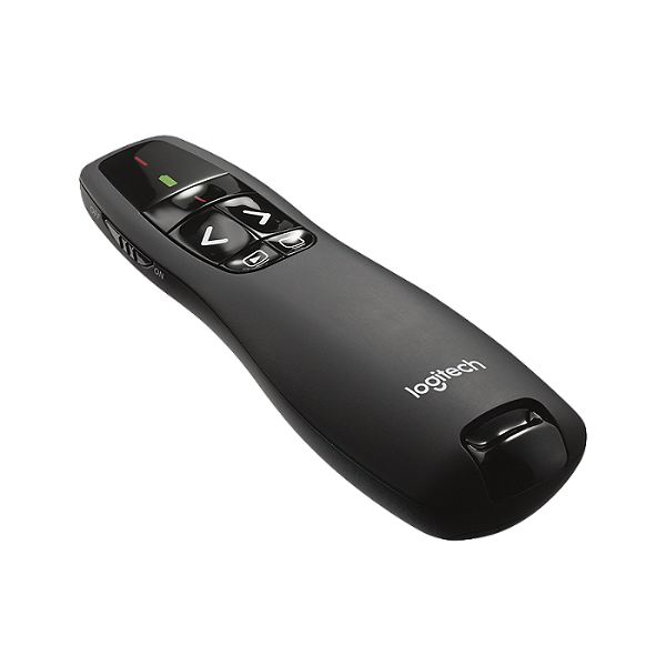 Apresentador sem fio Logitech R400 Laser Pointer Vermelho Conexão USB e Pilha Inclusa