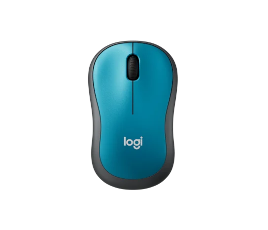 Mouse Sem Fio Logitech M185 USB Preto e Azul - 910-003636