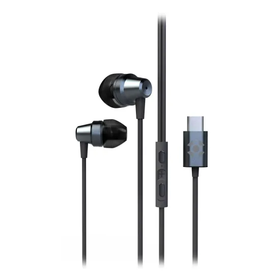 Fone de Ouvido Intra-Auricular com Fio Tipo-C Fortrek IE210 Preto