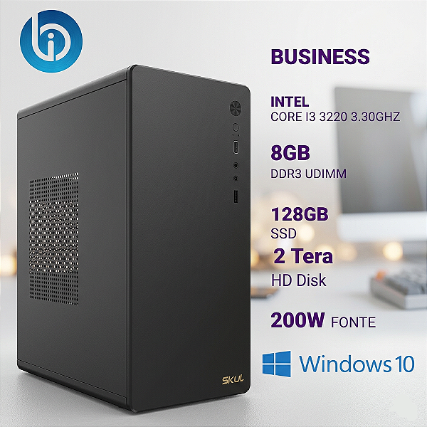 Computador Bi Intel i3 3ºG 8GB 128GB SSD +  2 Tera HD Win10 Pro