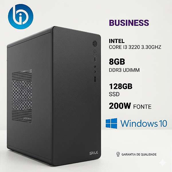 Computador Bi Intel i3 3ºG 8GB 128GB SSD  Win10 Pro