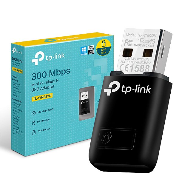 Adaptador Wireless USB 300Mbps TP-Link - TL-WN823N