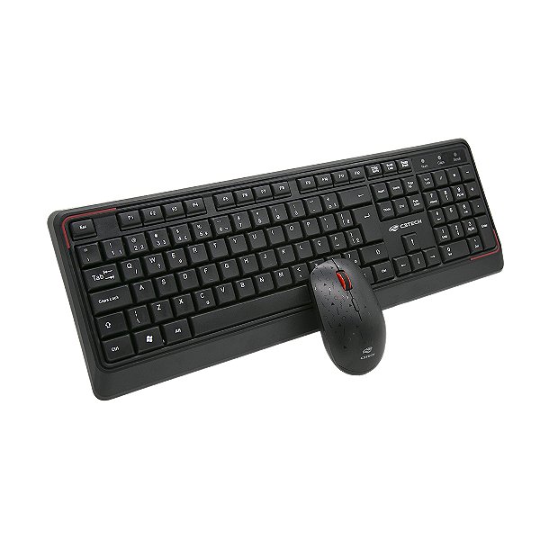 Kit Teclado e Mouse Sem Fio K-W70BK C3Tech