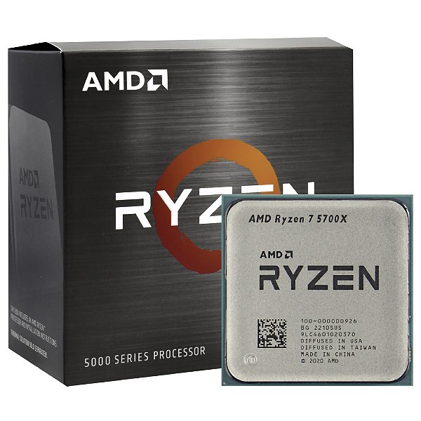 Processador AMD Ryzen 7 5700X 3.4GHz (4.6GHz Max Turbo) Cache 36MB AM4 Sem Vídeo -Sem Cooler - 100-100000926WOF