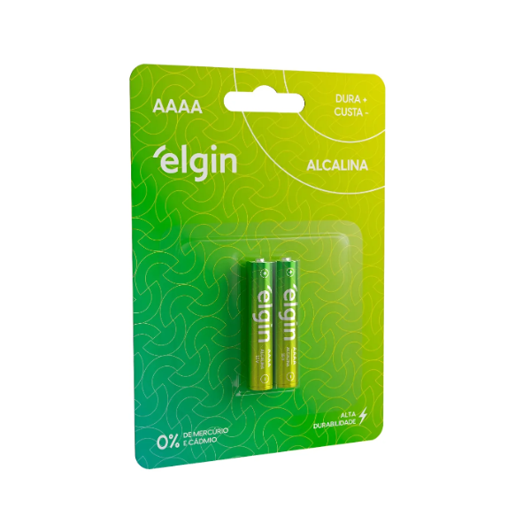 Pilha Alcalina AAAA 4A com 2 Unidades Pequena 82424 Elgin