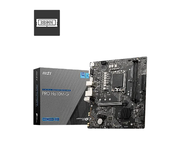 Placa Mae Intel (LGA1700) MSI Pro H610M-G DDR5 M2, VGA HDMI  Displayport