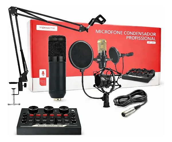 Microfone Condensador USB e Braço articulado mais Mesa Tomate MT-3502