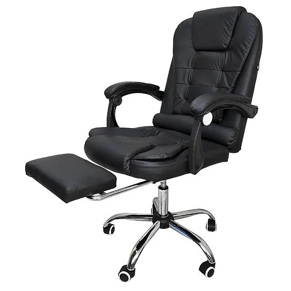 Cadeira de Escritório Tomate MCC-P021 Preta – Ergonômica, Giratória e Reclinável