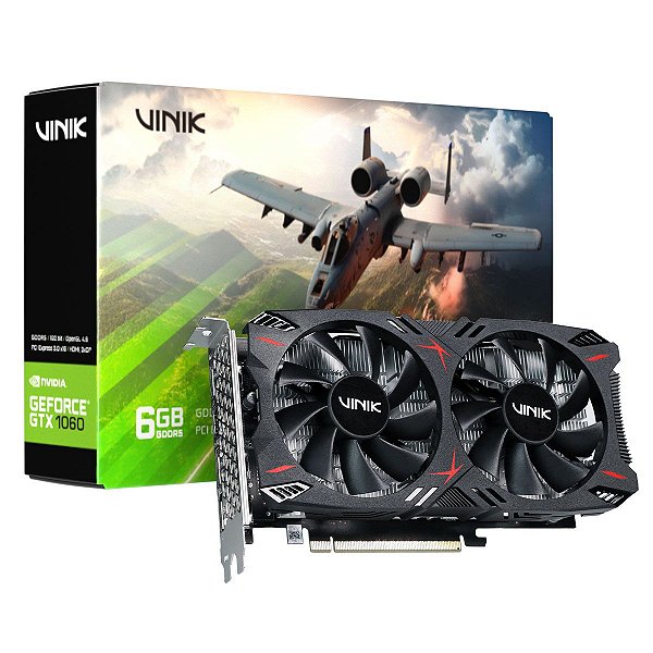 Placa de Vídeo GPU GTX 1060 6Gb Gddr5 192 Bits Vinik Gpuvk10606Gb2F