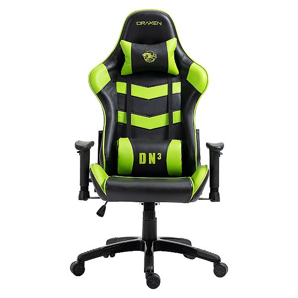 Cadeira Gamer DN3 Giratória Preto e Verde DRAXEN DN003/GR