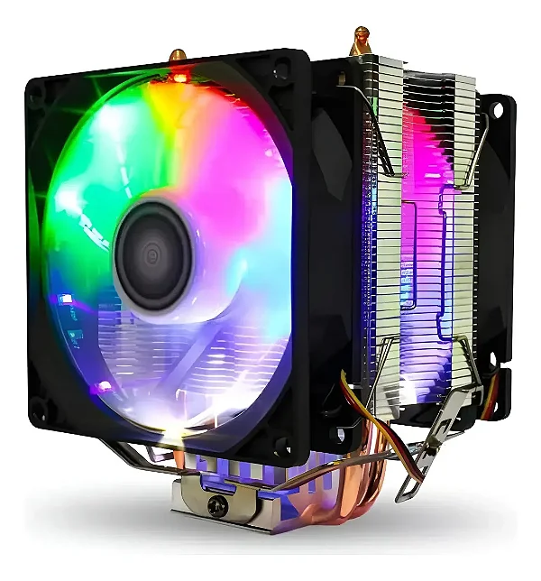 Cooler para Processadores Intel e AMD Dex RGB Duplo Preto- DX-9500