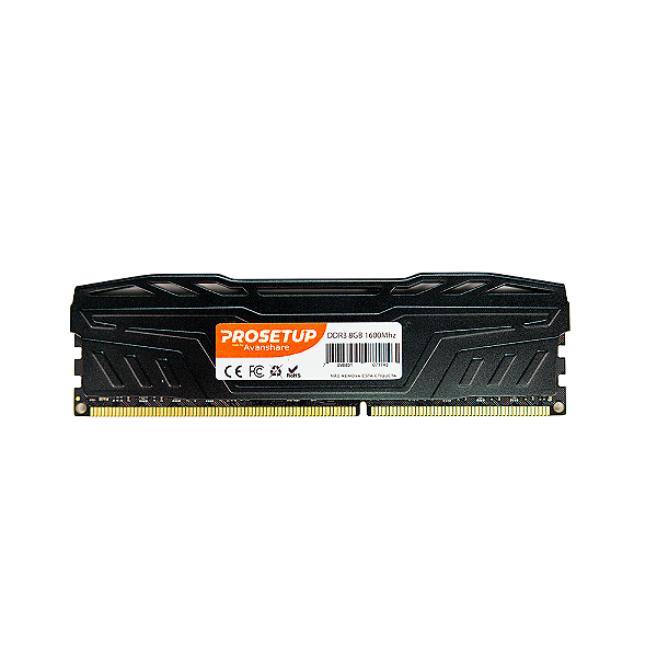 Memoria para Desktop DDR3 8GB 1600Mhz PC3-12800 CL11 Gamer Heatsink Prosetup Avanshare