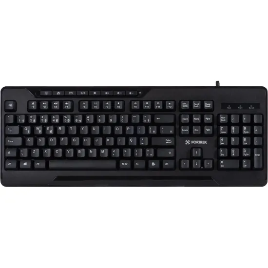 Teclado Multimidia USB com Fio Fortrek OLK101 FK423K  Preto