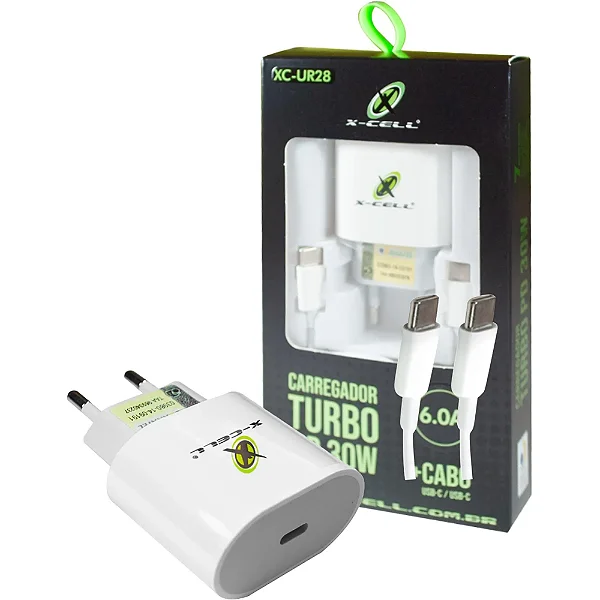 Carregador de celular Turbo com Cabo USB-C XC-UR28 Flex