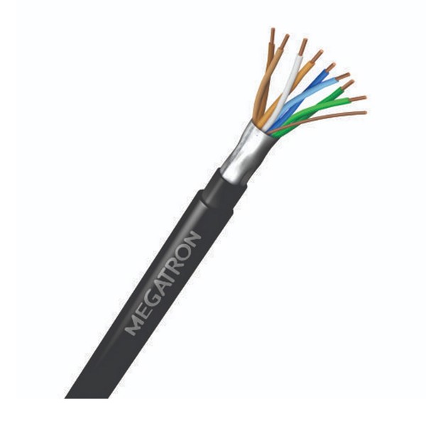 Cabo de Rede Cat5e Megatron / Conduti 24Awg Blindado  Preto - (O METRO)