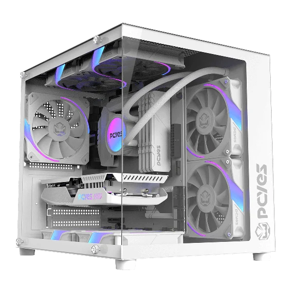 Gabinete Gamer Pcyes Forcefield Mini White Ghost - Gffmnwg