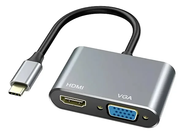 Adaptador Conversor USB-C x VGA HDMI Shinka AT-TPC-HD+VGA
