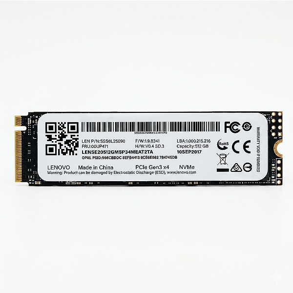 SSD 512GB M2 Nvme 2280 Lenovo Pcie GEN 3 X4 Leitura 1700MB/S Gravacao 1100MB/S OEM