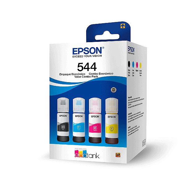 Cartucho Multipack Refil de Tinta Epson T544 Preto Coloridos C/4 T544520-4P