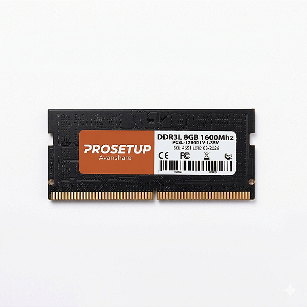 Memoria para Notebook DDR3 8GB 1600Mhz PC3L-12800 LV 1.35V Prosetup Avanshare