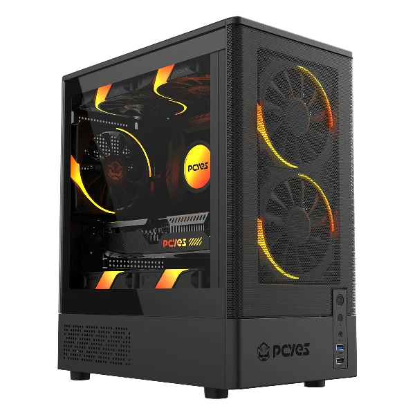 Gabinete Gamer Pcyes Kauri Black Vulcan - Gkribv