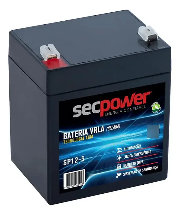 Bateria Selada para Nobreak 12V  5Ah- Sec Power  SP12-5