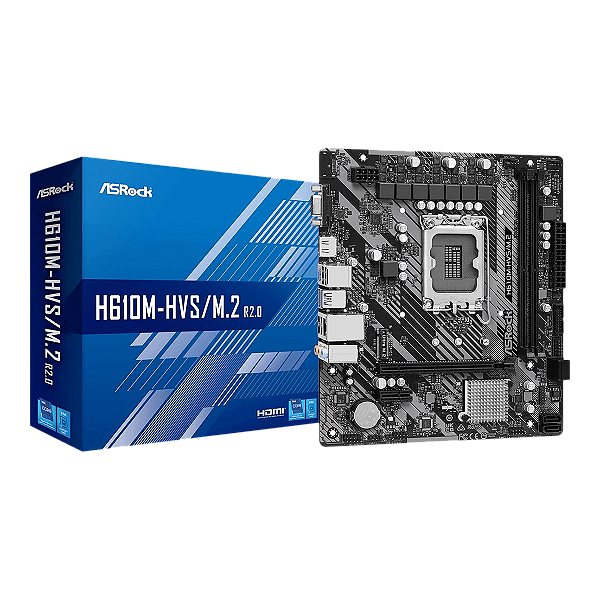 Placa Mae Intel LGA1700 Asrock H610M-HVS  DDR4 M2 Hdmi VGA
