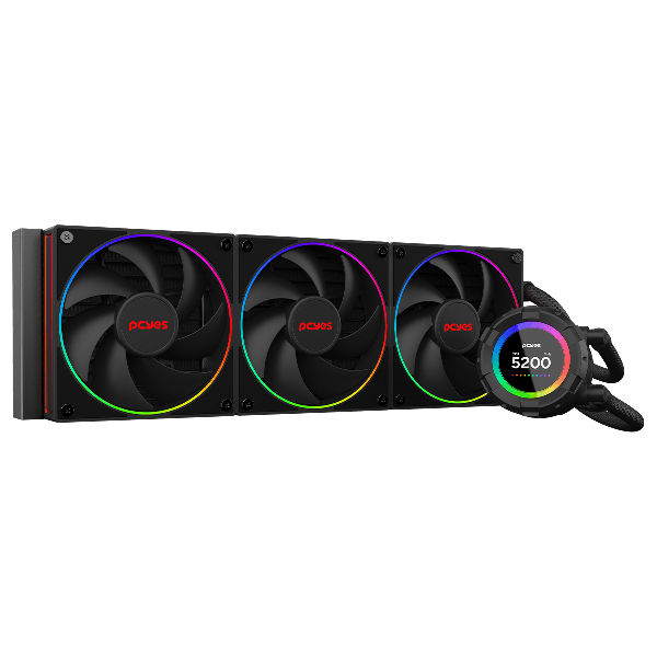 Water Cooler Pcyes Vision 360Mm Black Vulcan - Tela Lcd 2,1" - Vs360Bv