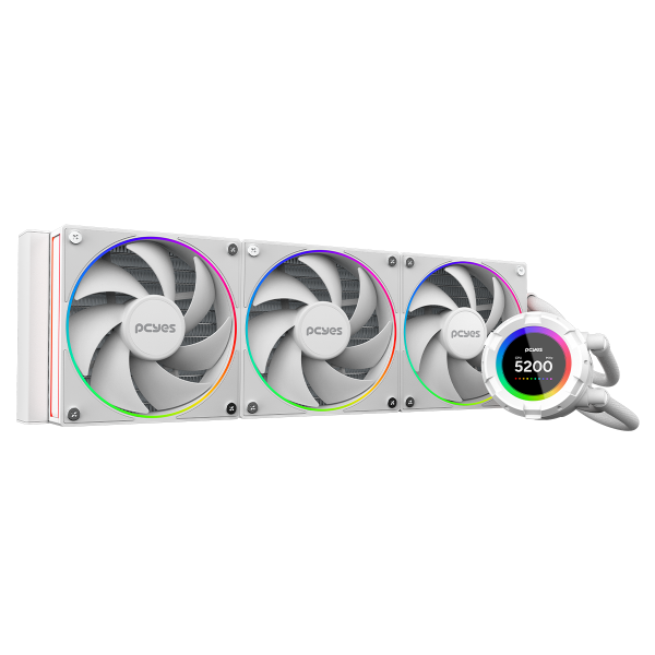 Water Cooler Pcyes Vision 360Mm White Ghost - Tela Lcd 2,1" - Vs360Wg