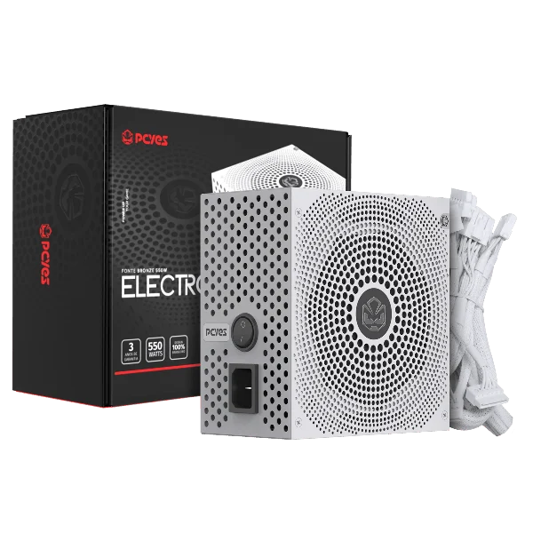 Fonte Gamer Pcyes Electro V2 550W White Ghost 80 Plus Bronze - Elecv2Wg550W