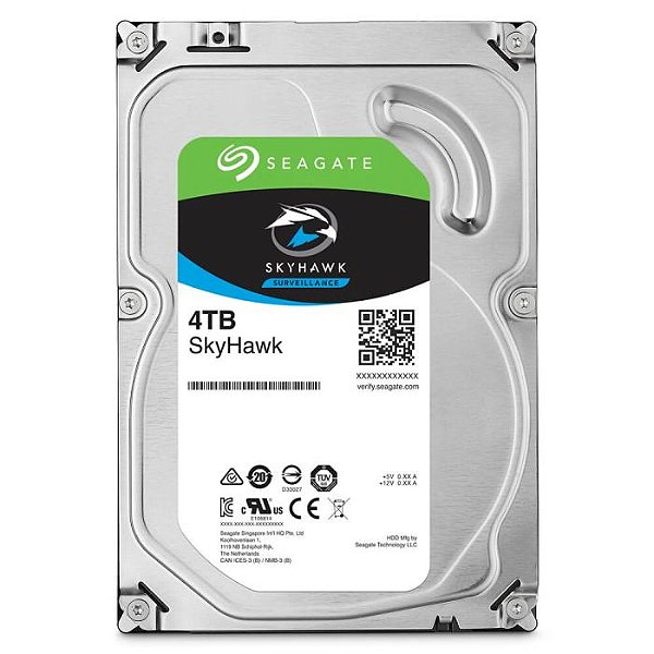 HD Sata 3.5" 4TB DVR CFTV Seagate SkyHawk Surveillance SATA6 5400RPM 256MB 3.5" - ST4000VX016