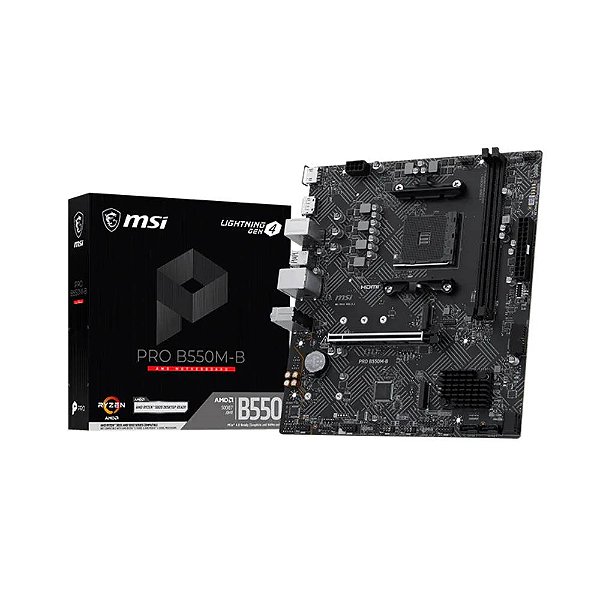 Placa Mae AMD (AM4) MSI  B550M-B  DDR4 - MATX - M.2 - HDMI/DISPLAYPORT