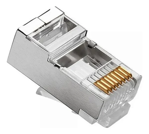Conector RJ45 Macho Cat.6 Vazado Blindado
