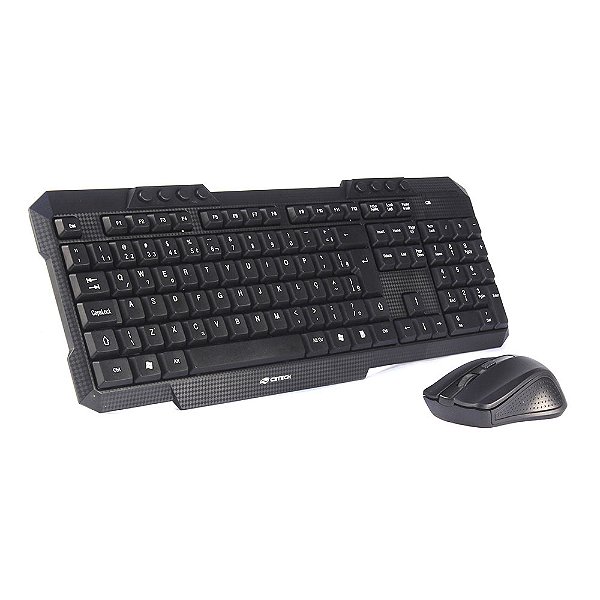 Kit Teclado e Mouse Sem Fio K-W10BK Preto C3Tech
