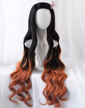 Peruca Nezuko cosplay Demon slayer