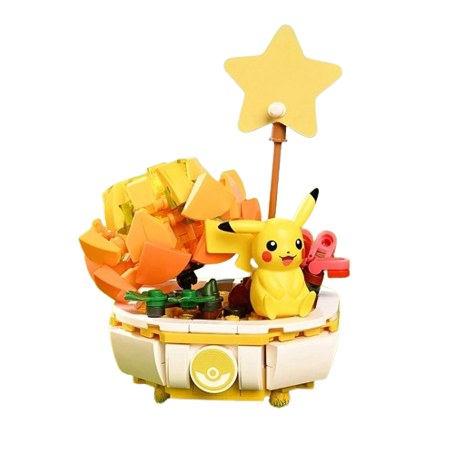 Pikachu Series Pokémon Plantas Suculentas - Blocos de Montar