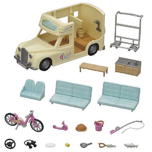 Sylvanian Families - Camping Van Da Família Jardim Da Infância