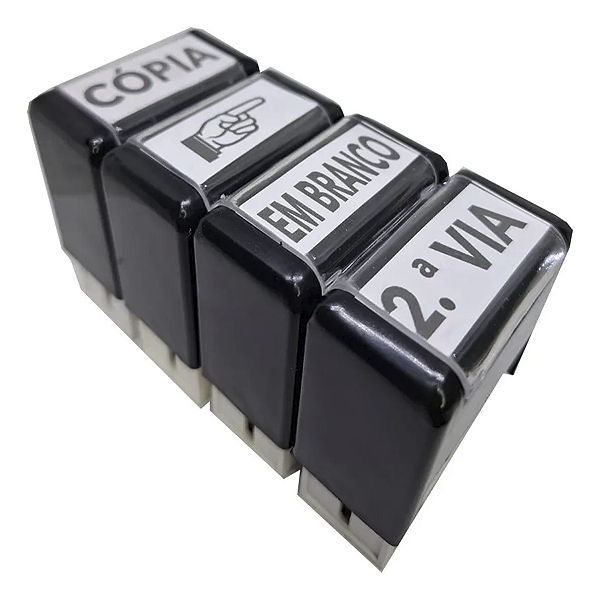 Kit 04 Carimbos Automáticos Stilo 20 - EM BRANCO - 2.º VIA - CÓPIA - DEDO DURO