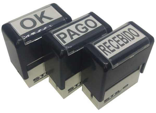 Kit 03 Carimbos Automáticos Stilo 20 - OK / PAGO / RECEBIDO