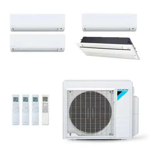 Ar-Condicionado Multi Split Inverter Daikin 28.000 (3x Evap HW 9.000 + 1x Evap Cassete 1 Via 18.000) Quente/Frio 220V