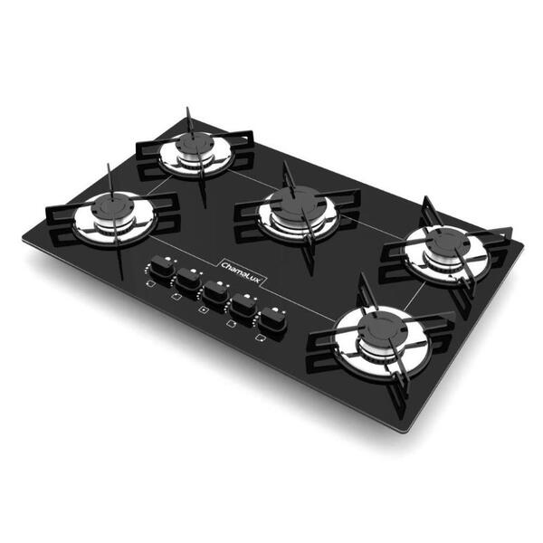 Fogão Cooktop 5 Bocas Ultra Chama Bivolt Chamalux - Preto