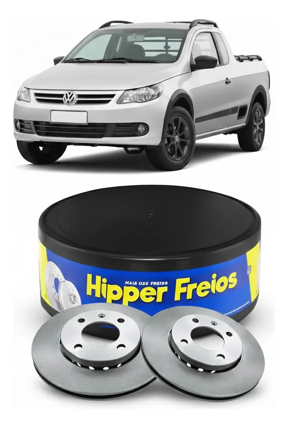 Par Disco De Freio Ventilado Gol Voyage Saveiro G5 1.0 1.6 2008 Em Diante