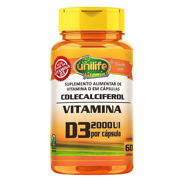 VITAMINA D3 - 60CAP - 2000UI - UNILIFE