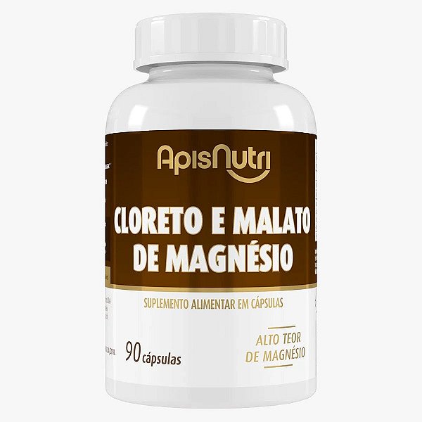 CLORETO E MALATO DE MAGNÉSIO 600MG 90 CÁPS - APISNUTRI
