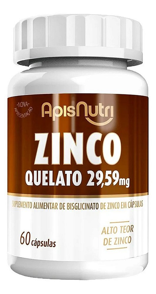 ZINCO - 60CAPS - 29,59MG - APISNUTRI