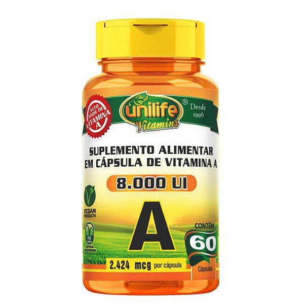 VITAMINA A - 60CAP - 2.424MCG - UNILIFE