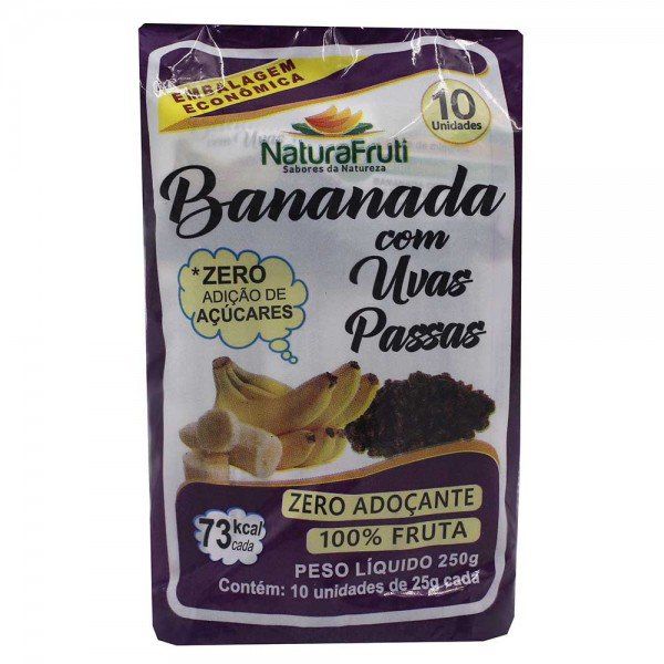 BANANADA COM UVA PASSA 25GR - C/10 - NATURAFRUTI