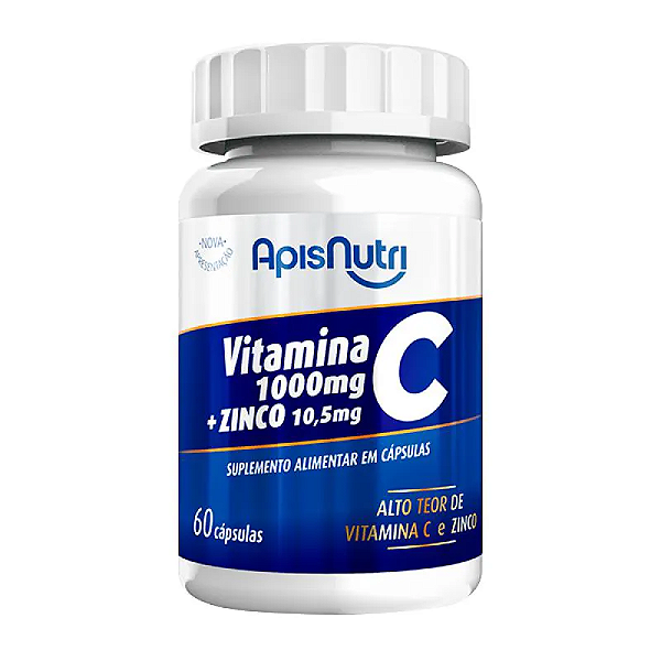 VITAMINA C + ZINCO - 60CAPS 1100MG- APIS NUTRI