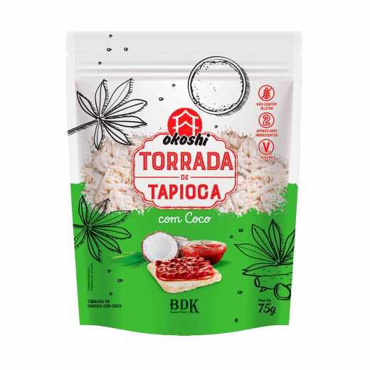 TORRADA DE TAPIOCA C/ COCO - 75G - OKOSHI